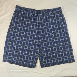 Hogan Preformance Dark and Light Blue Plaid Shorts